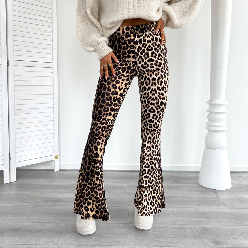 Leopard Flared Broek