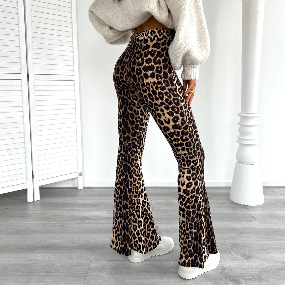 Leopard Flared Broek