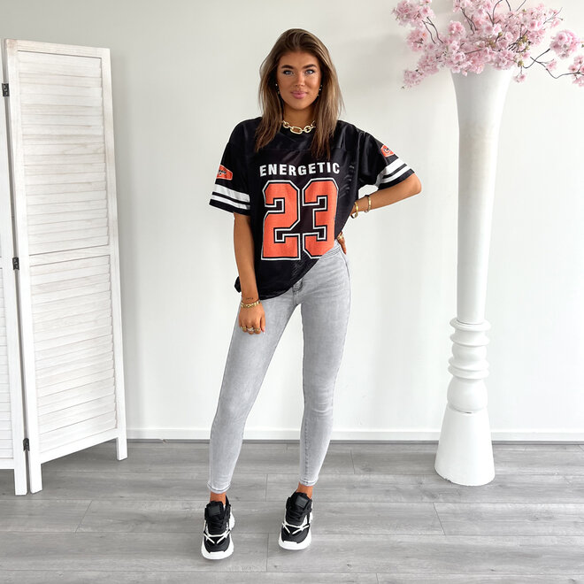 23 Baseball Shirt Zwart