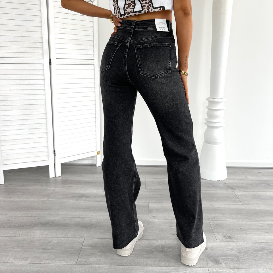 Thirza Wide Leg Jeans Zwart