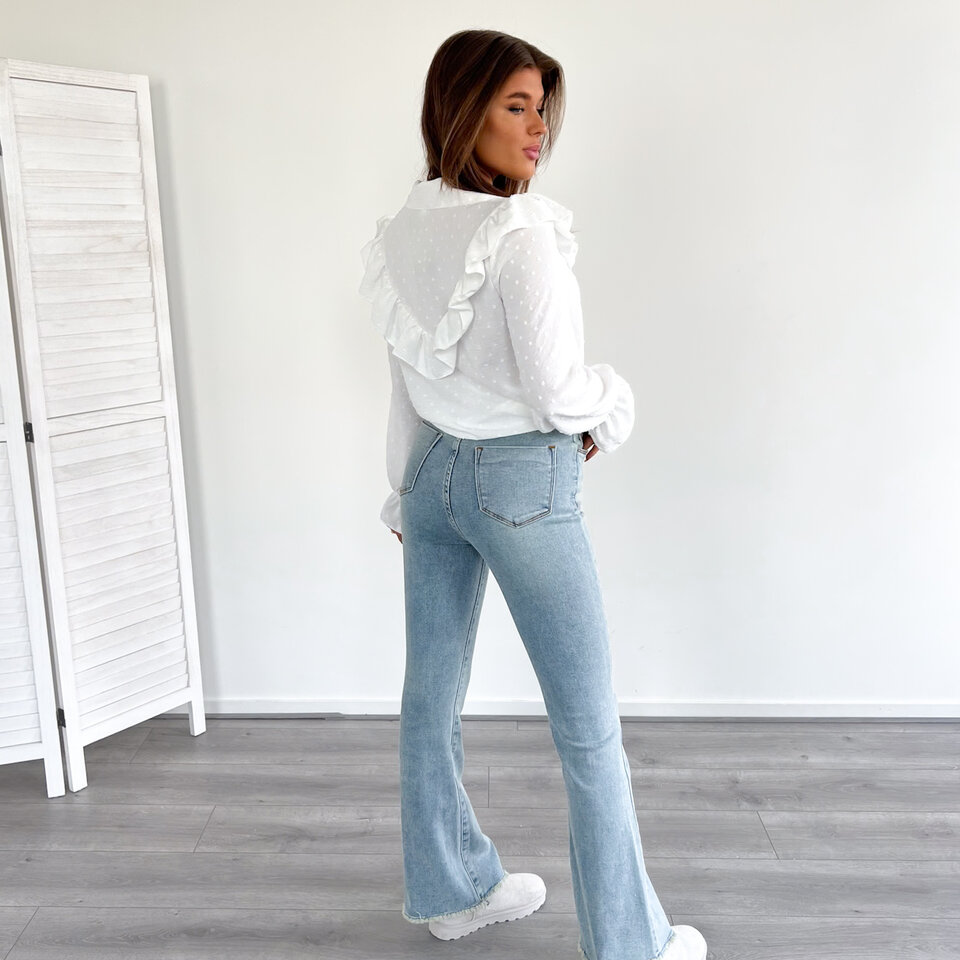 Bo Stippen Blouse Wit