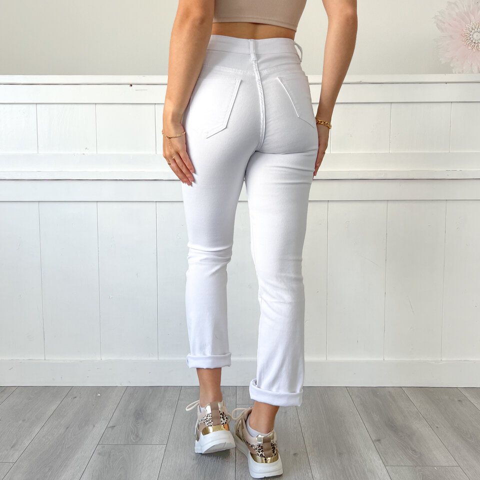Straight Leg Jeans Wit