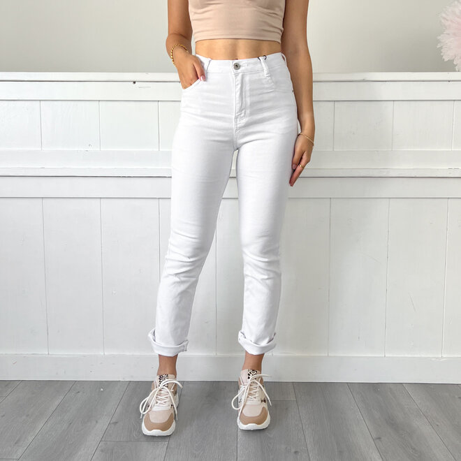 Straight Leg Jeans Wit