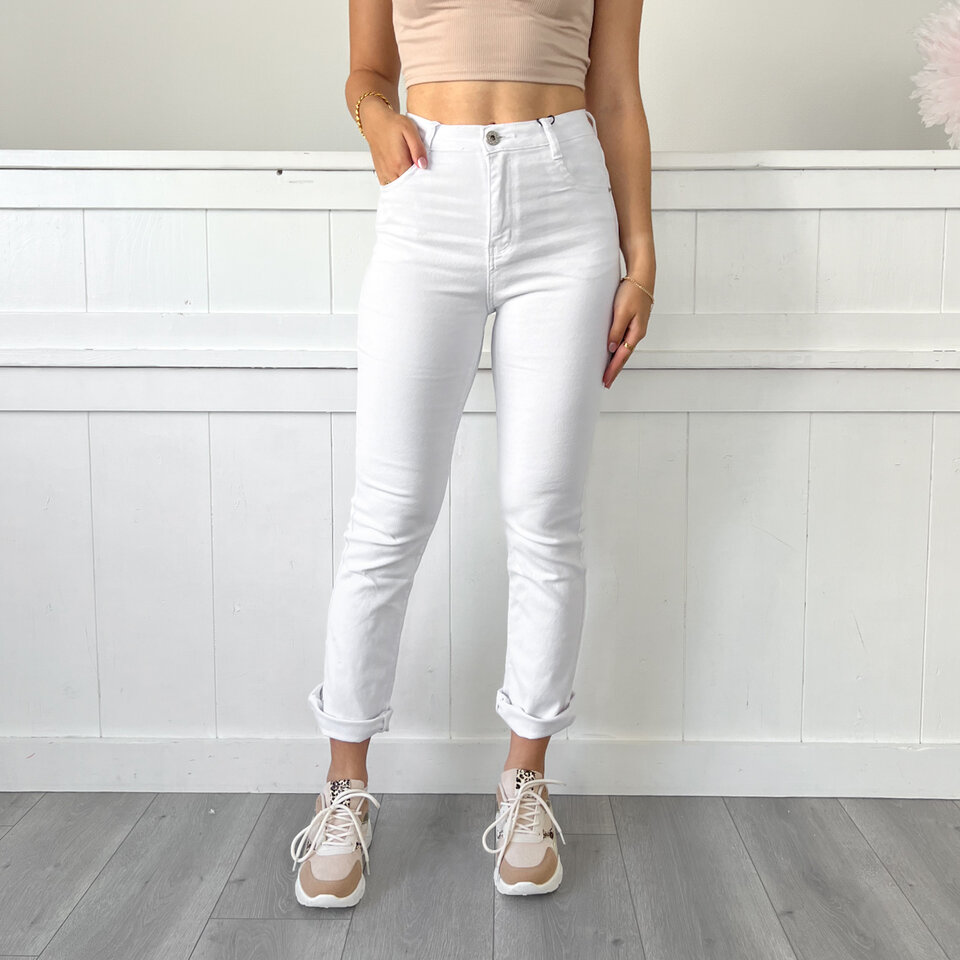 Straight Leg Jeans Wit