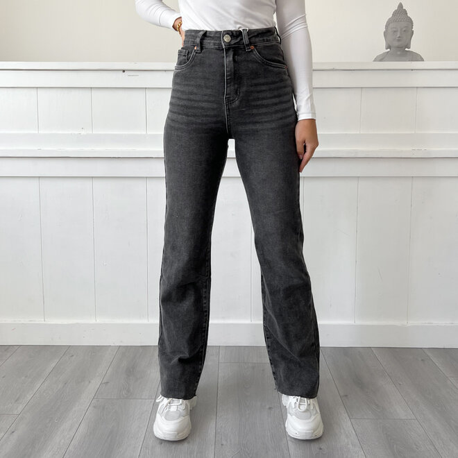 Jace Wide Leg Jeans Grijs