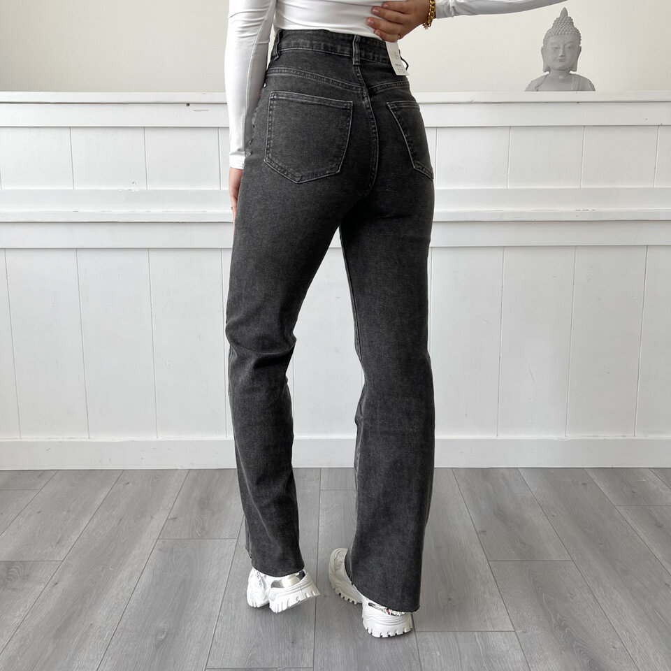 Jace Wide Leg Jeans Grijs