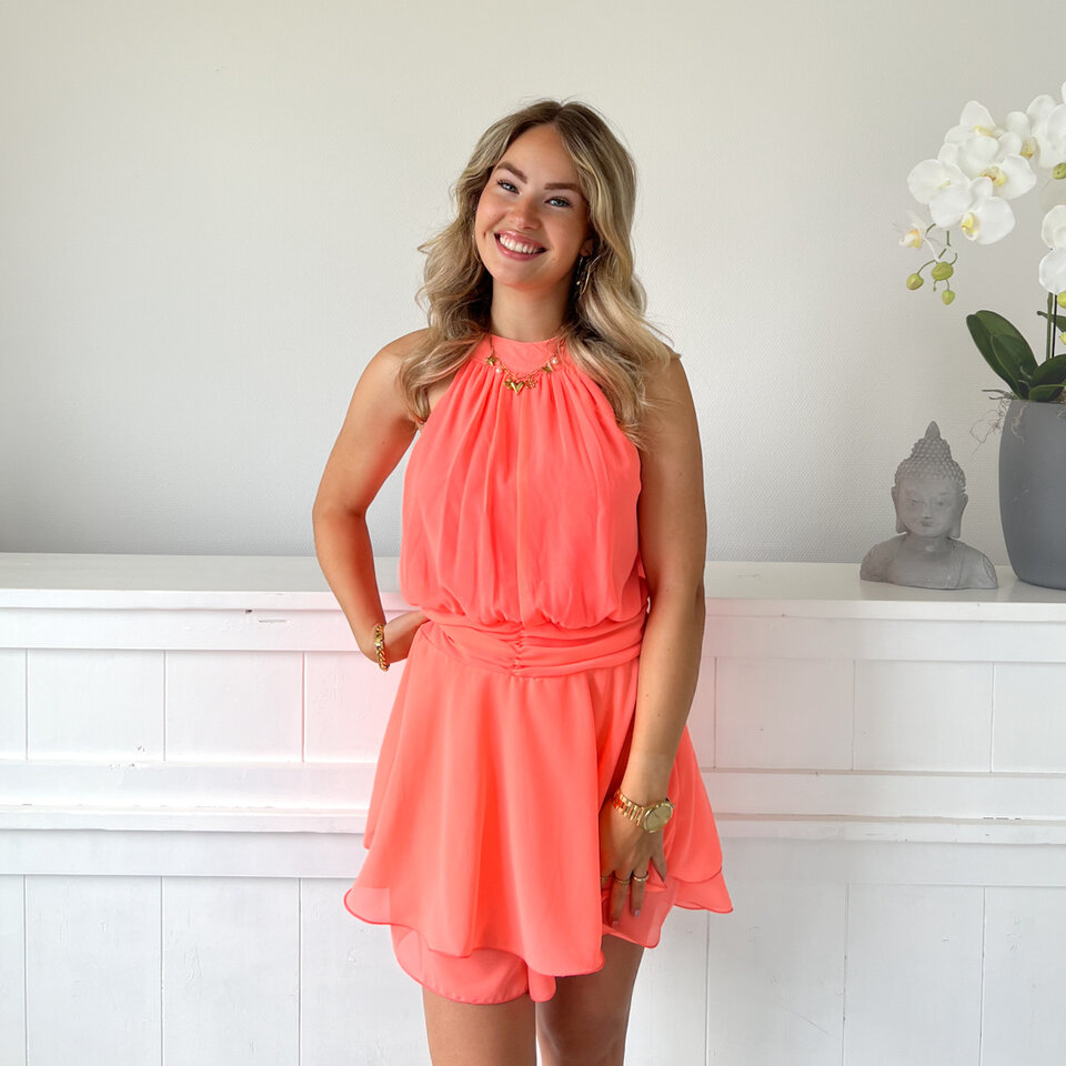 Amira Playsuit Neon Koraal