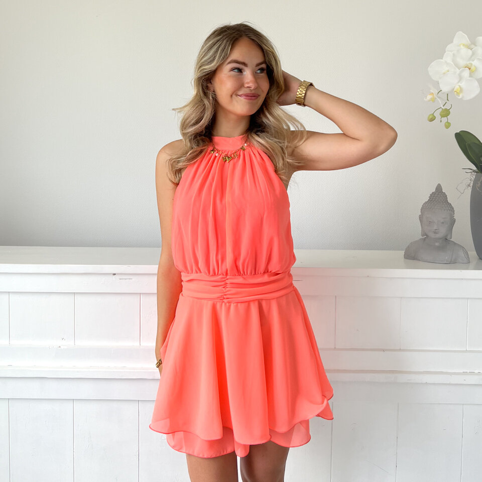 Amira Playsuit Neon Koraal