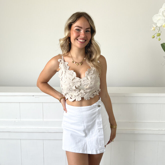 Chloe Crop Top Beige