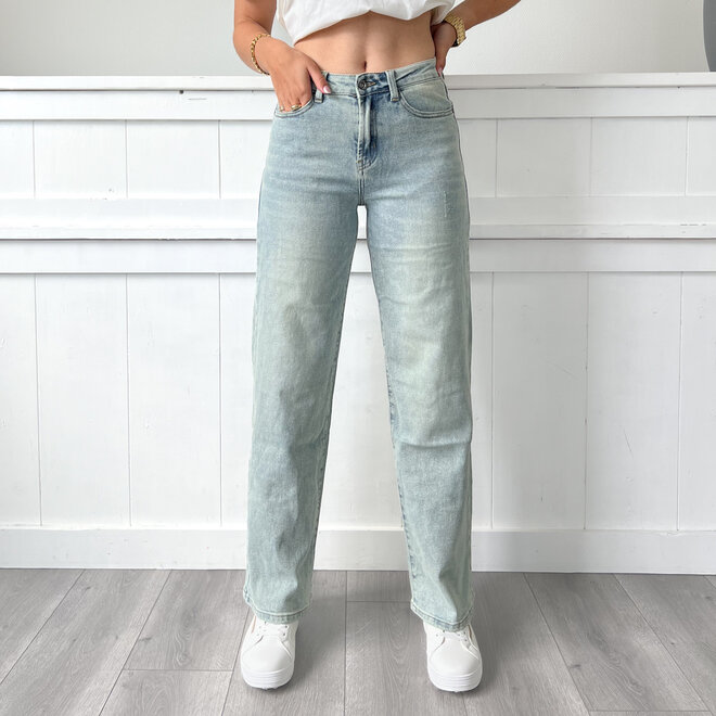 Petite Jade Wide Leg Jeans Blauw