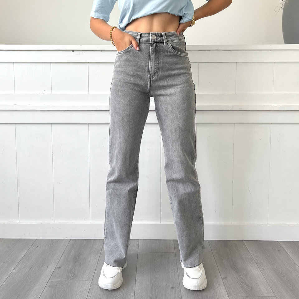 Cleo Wide Leg Jeans Grijs
