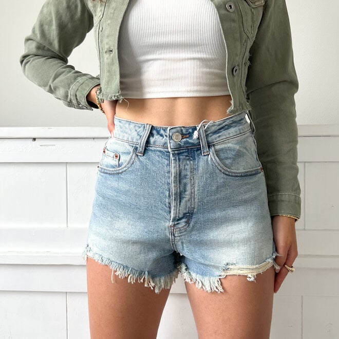 Mayra Spijkershort Blauw