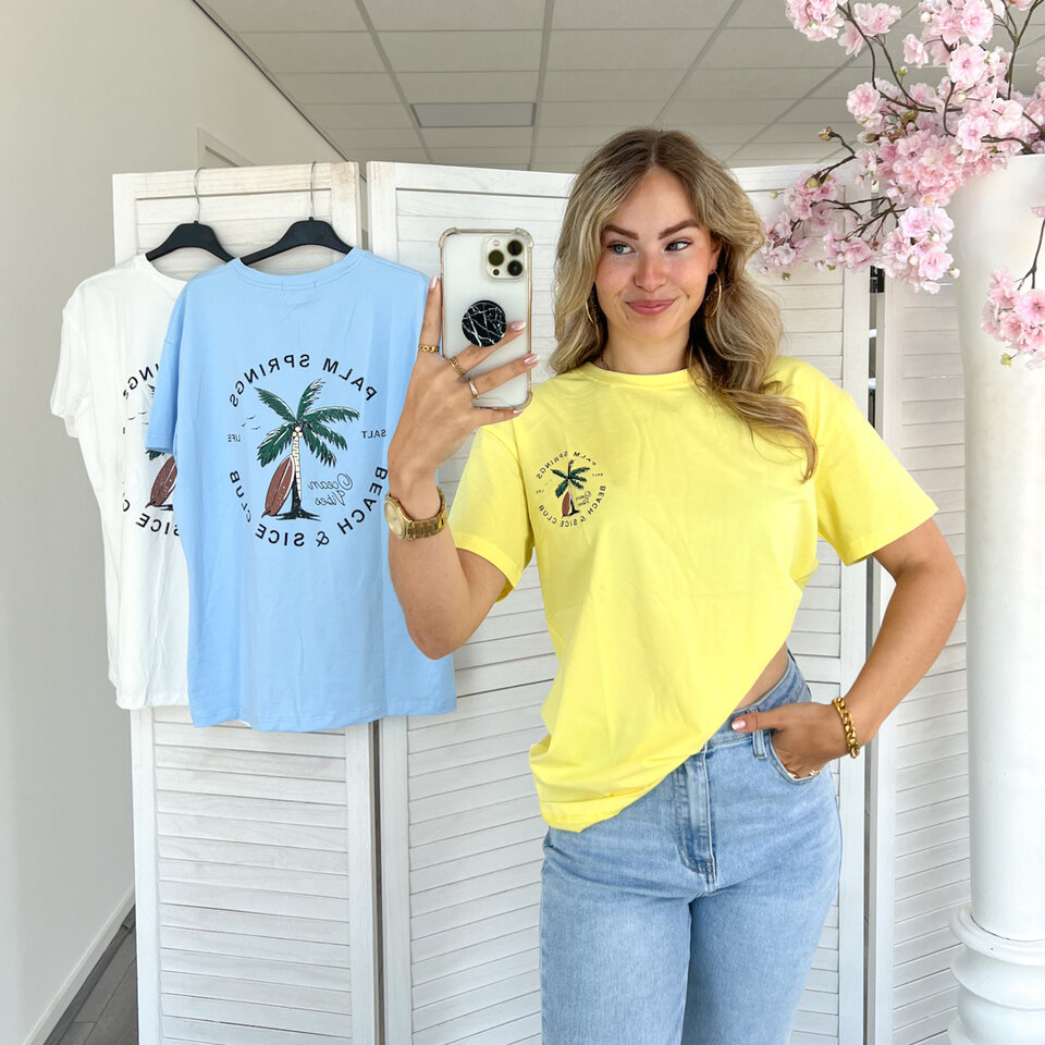 Palm Springs T-Shirt Geel