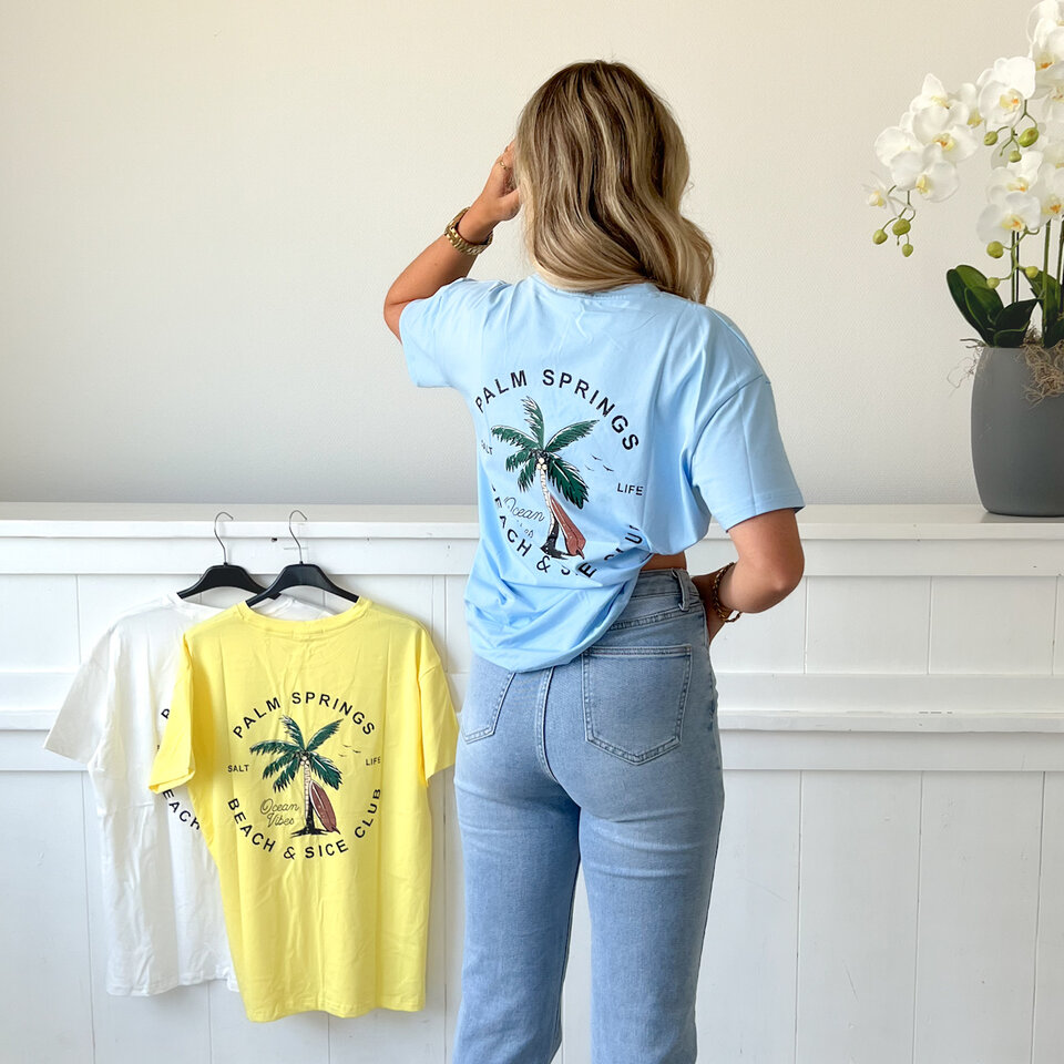 Palm Springs T-Shirt Blauw