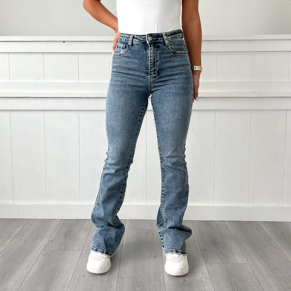 Shania Flared Jeans Blauw Extra Long