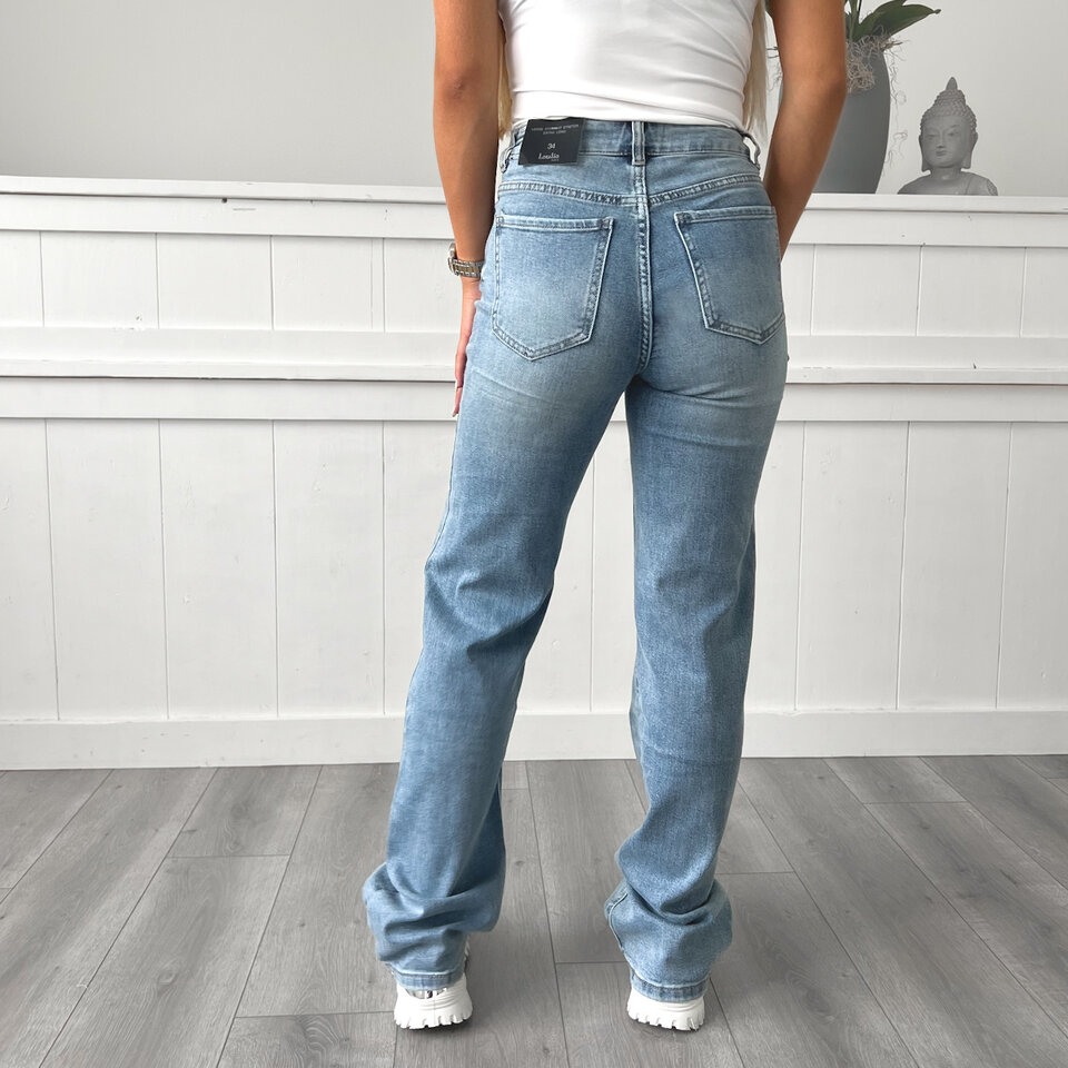 Marit Straight Leg Jeans Blauw Extra Long