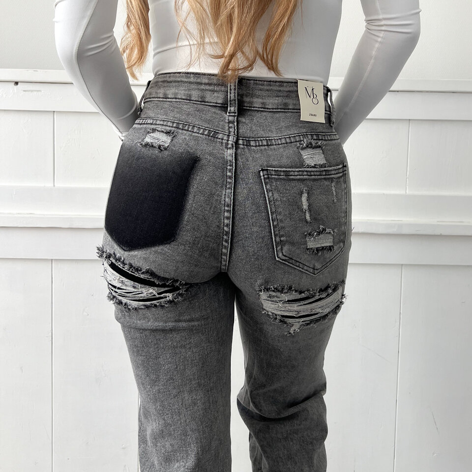 Lauren Wide Leg Jeans Grijs
