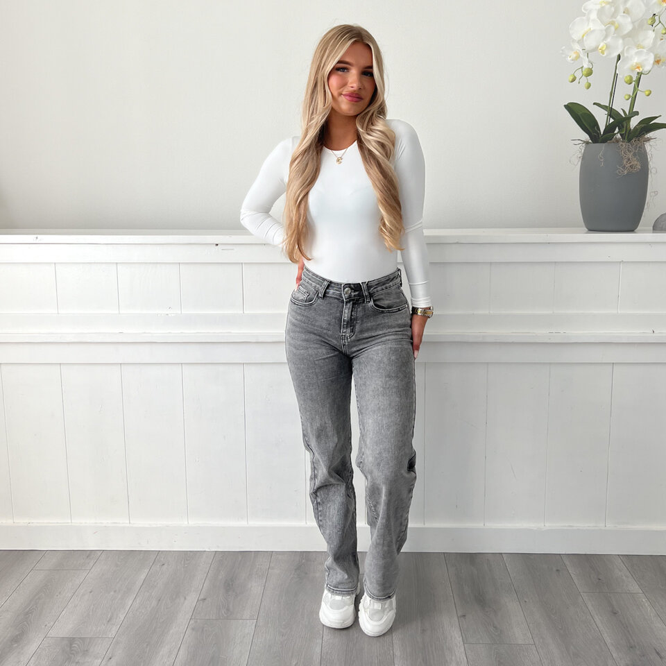 Lauren Wide Leg Jeans Grijs