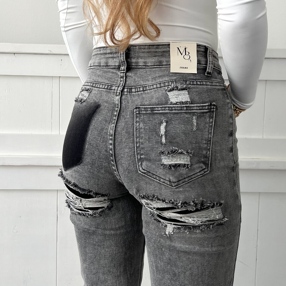 Lauren Wide Leg Jeans Grijs