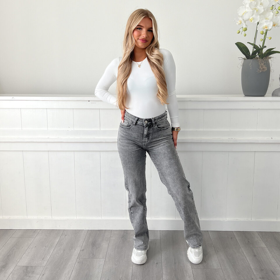Lauren Wide Leg Jeans Grijs