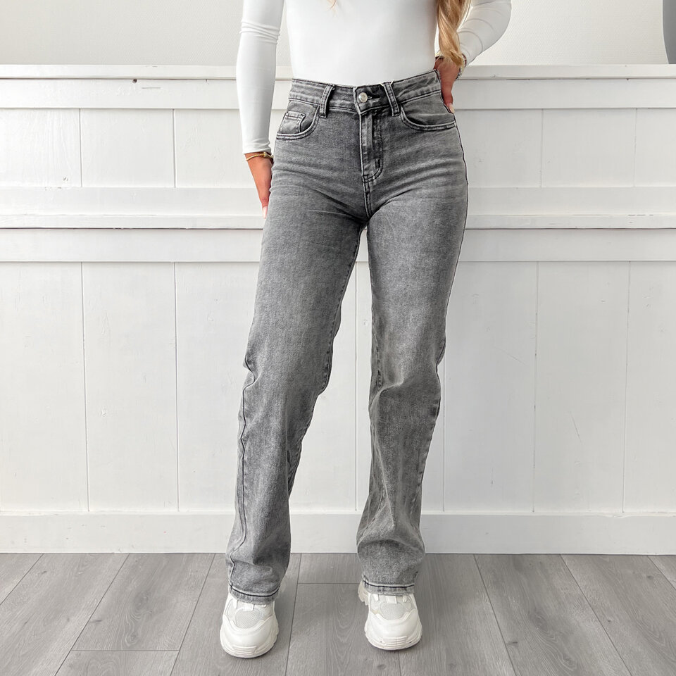 Lauren Wide Leg Jeans Grijs
