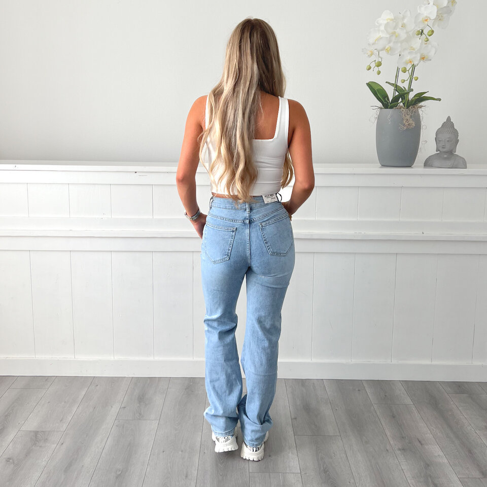 Veerle Wide Leg Jeans Blauw