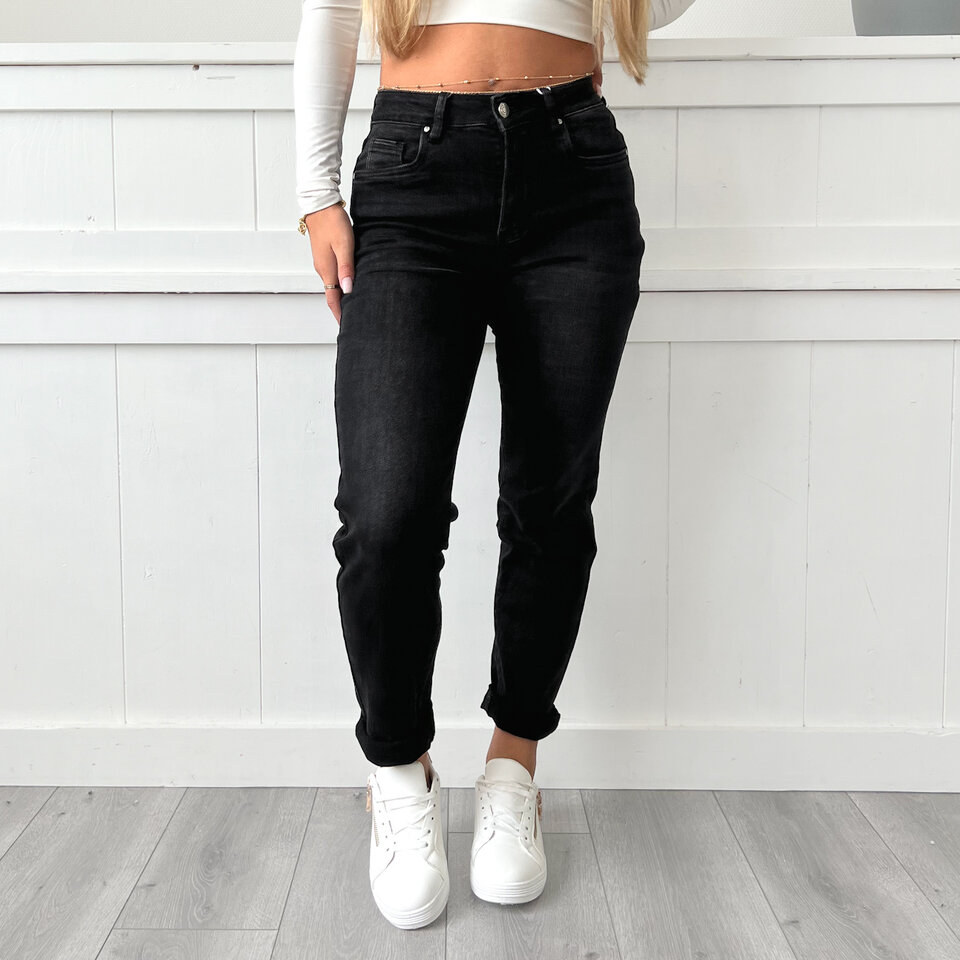 Ilona Mom Jeans Zwart