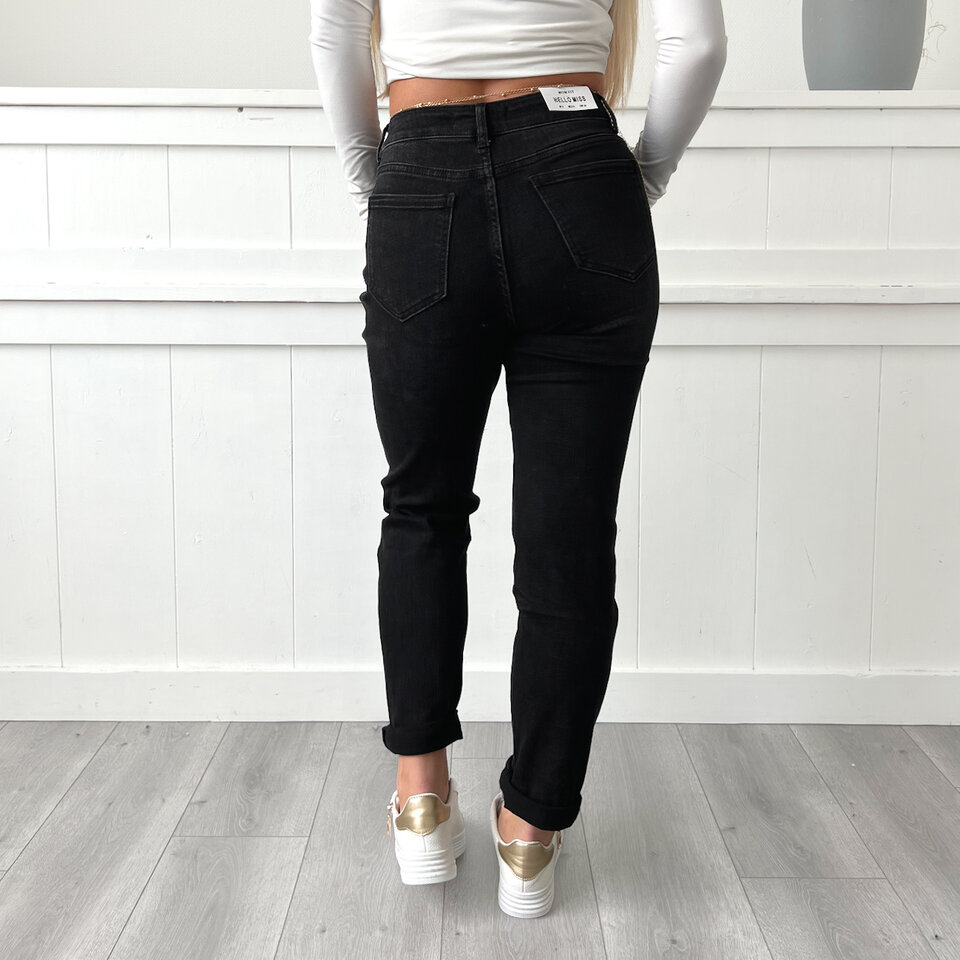 Ilona Mom Jeans Zwart