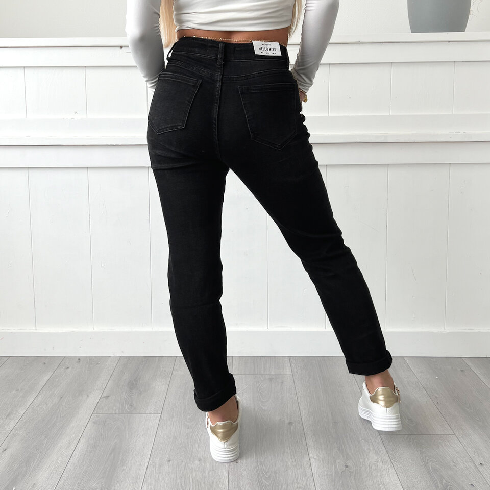 Ilona Mom Jeans Zwart