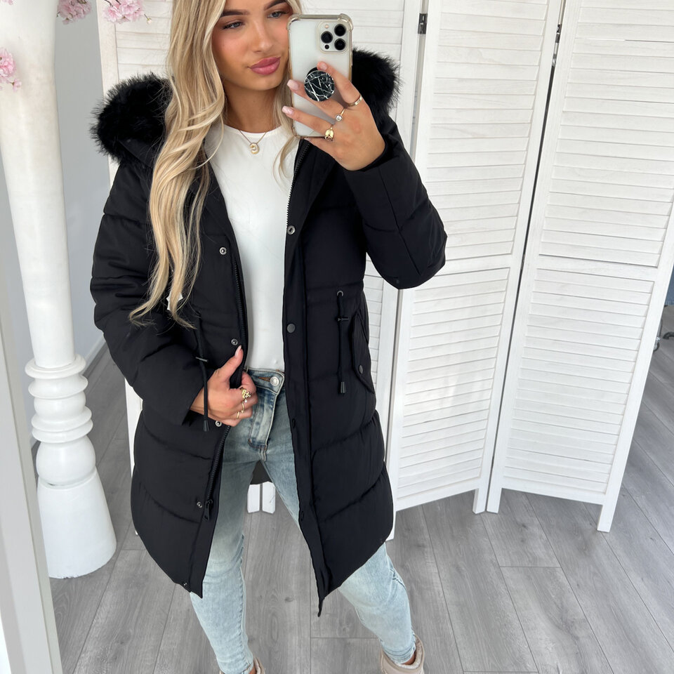 Nora Winterjas Zwart