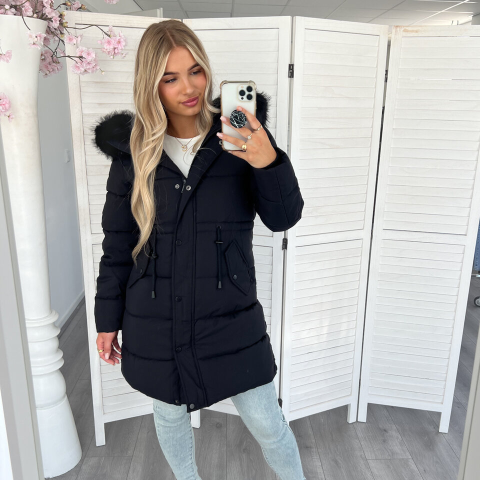 Nora Winterjas Zwart