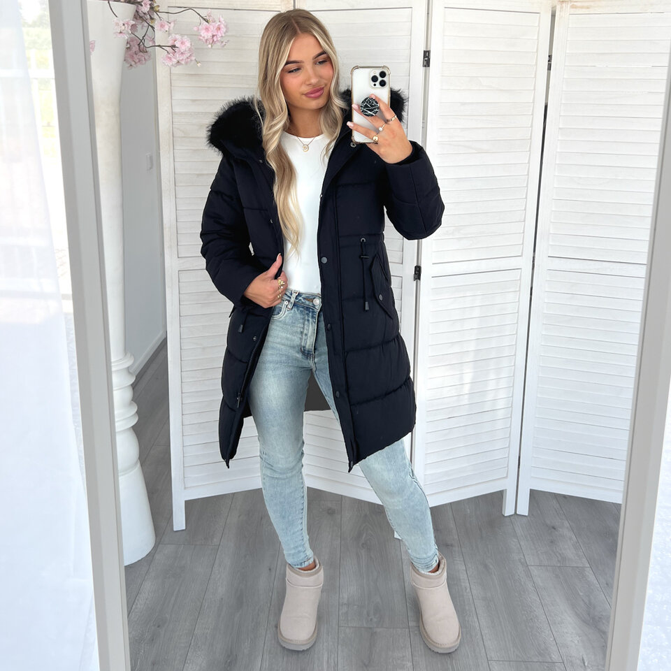 Nora Winterjas Zwart
