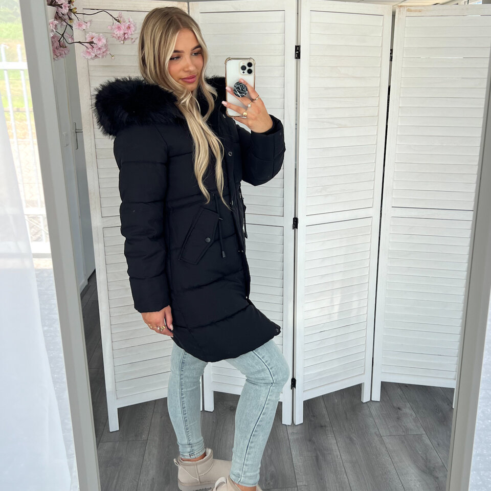 Nora Winterjas Zwart