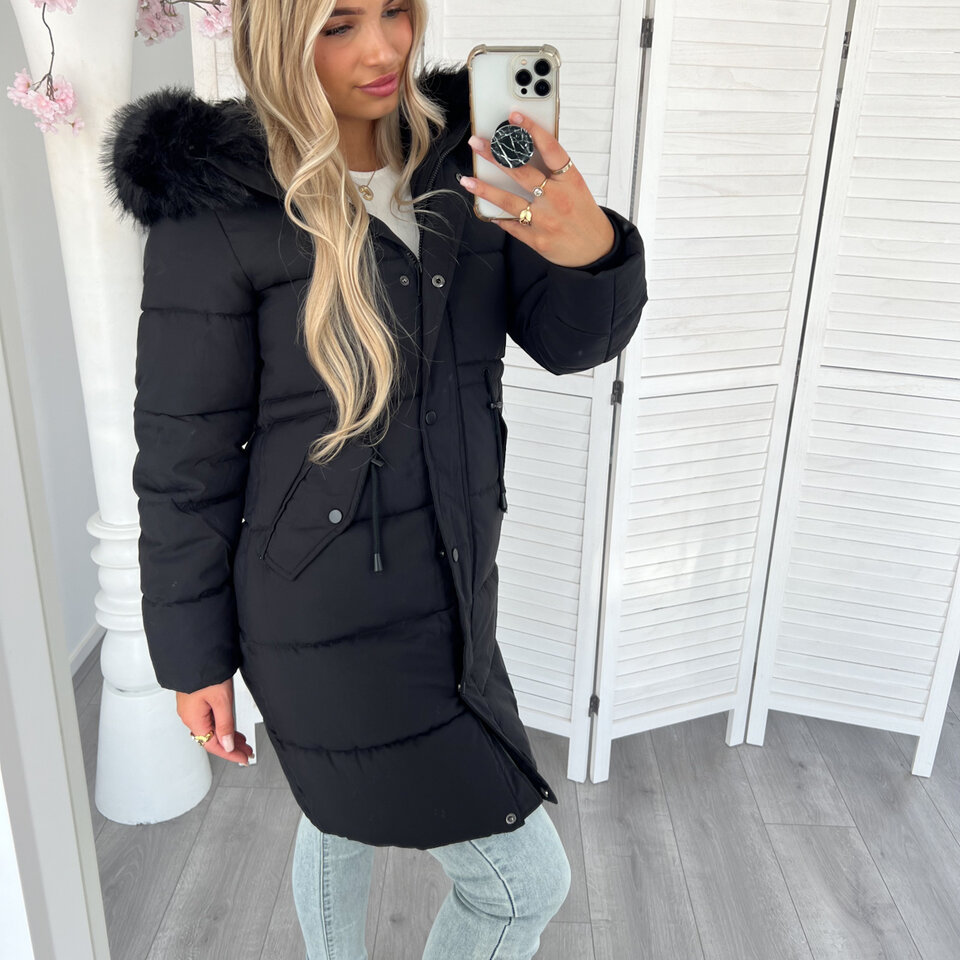 Nora Winterjas Zwart