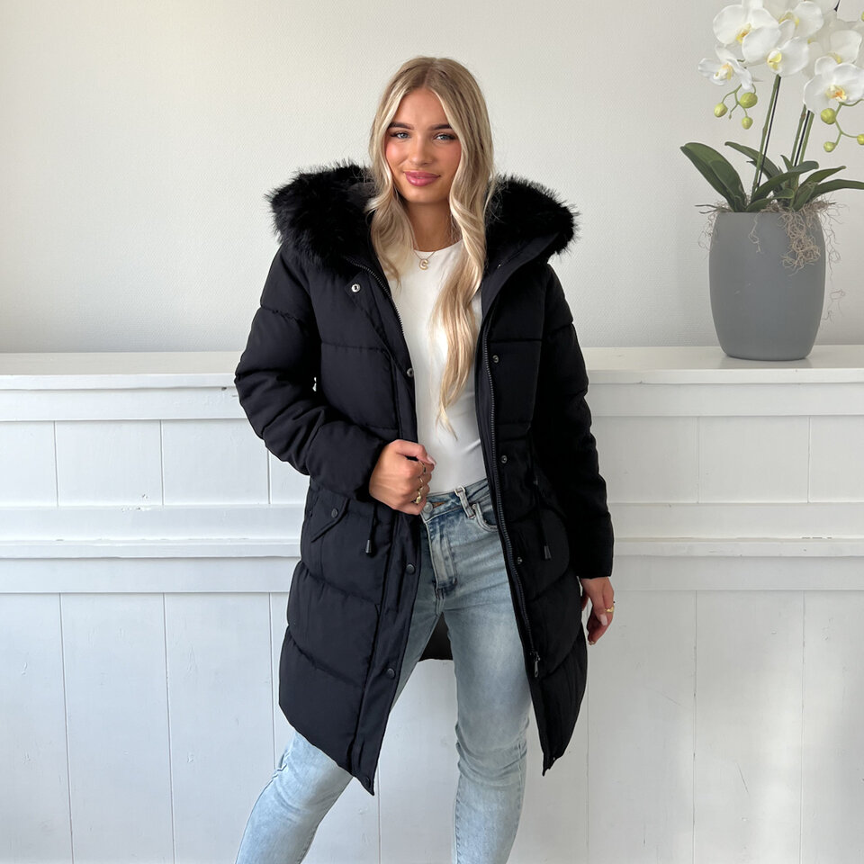 Nora Winterjas Zwart