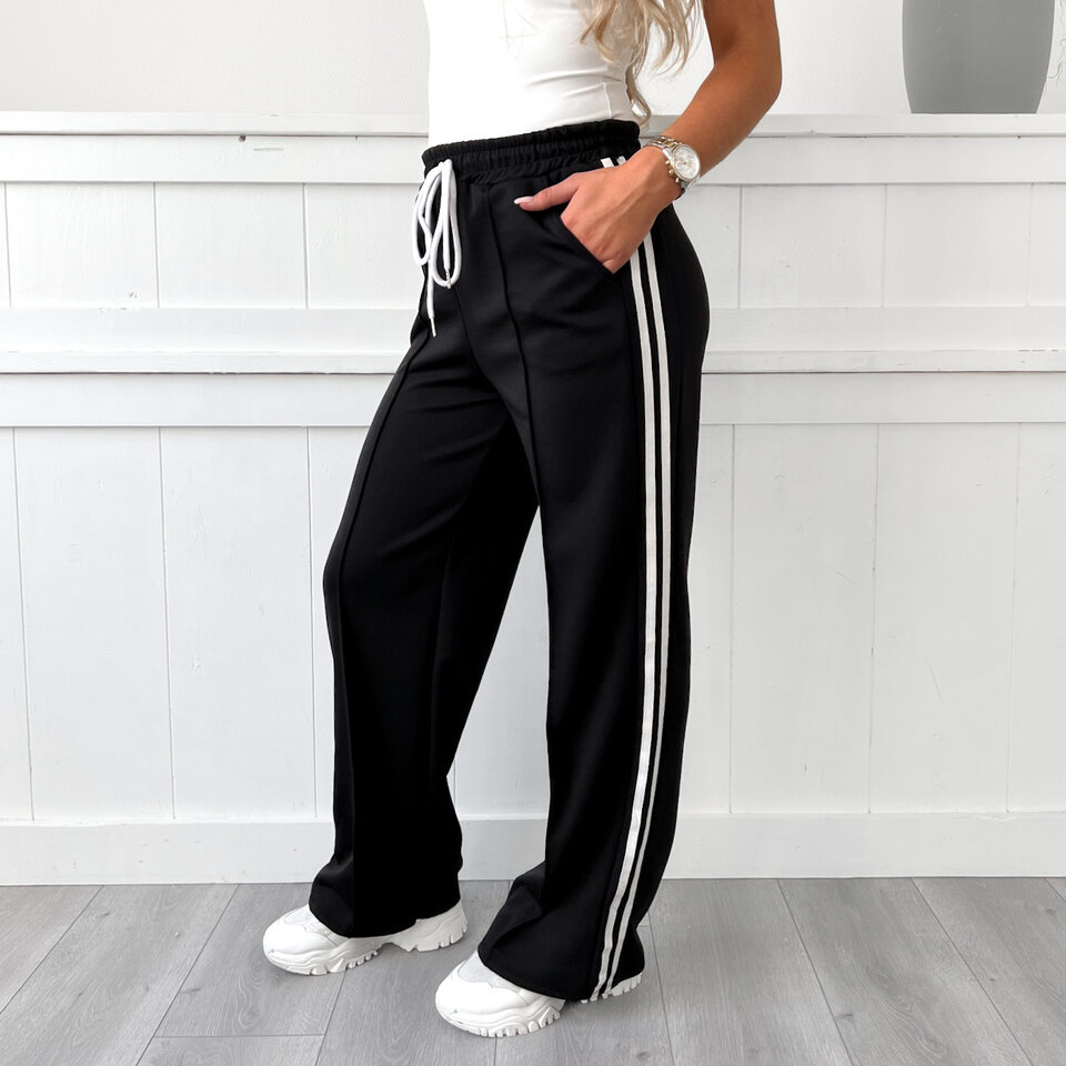 Strepen Jogging Broek Zwart