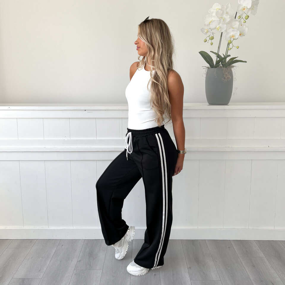 Strepen Jogging Broek Zwart