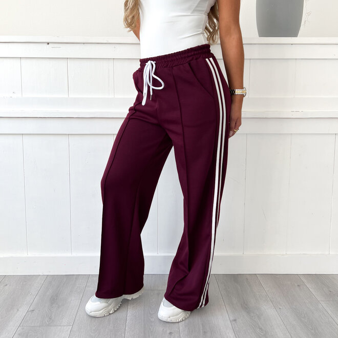 Strepen Jogging Broek Bordeaux