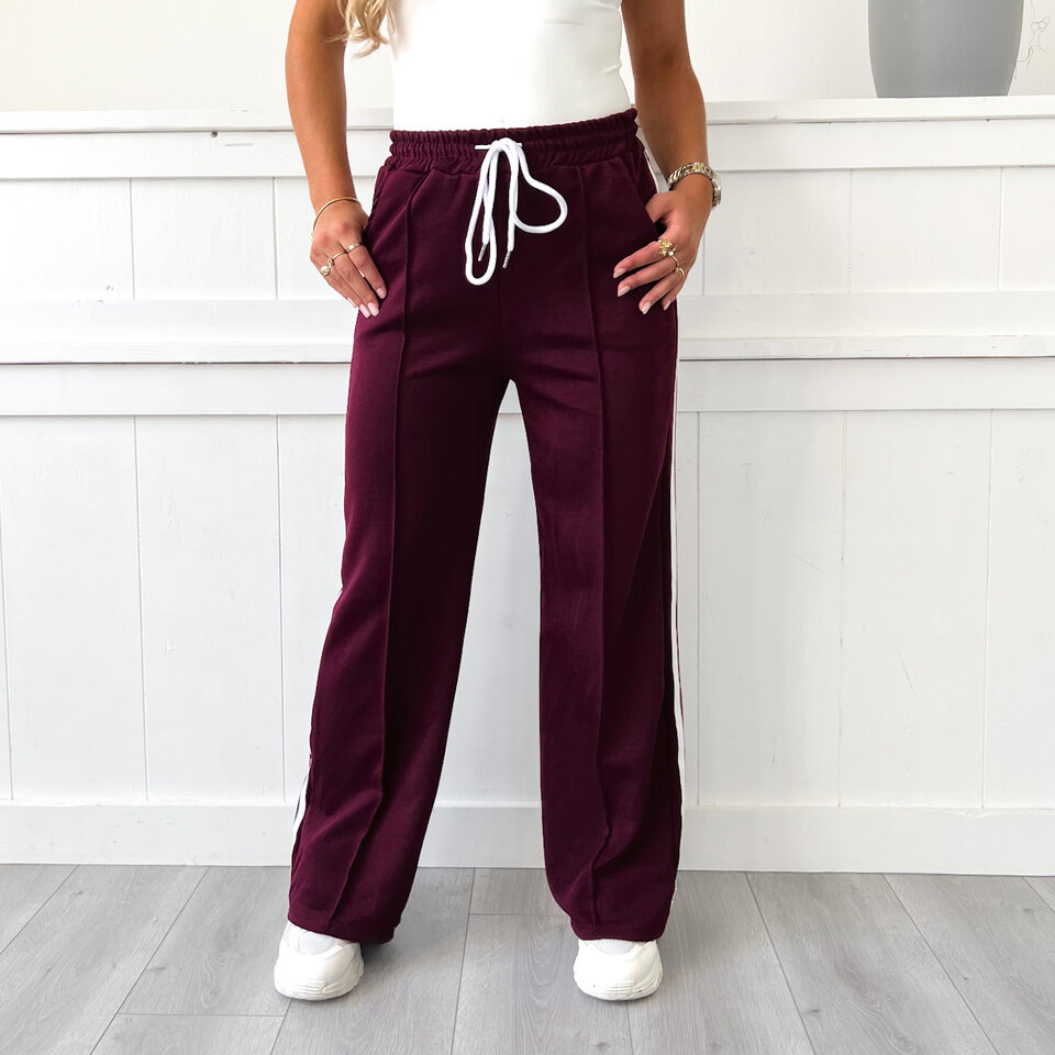 Strepen Jogging Broek Bordeaux