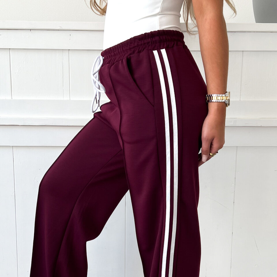 Strepen Jogging Broek Bordeaux
