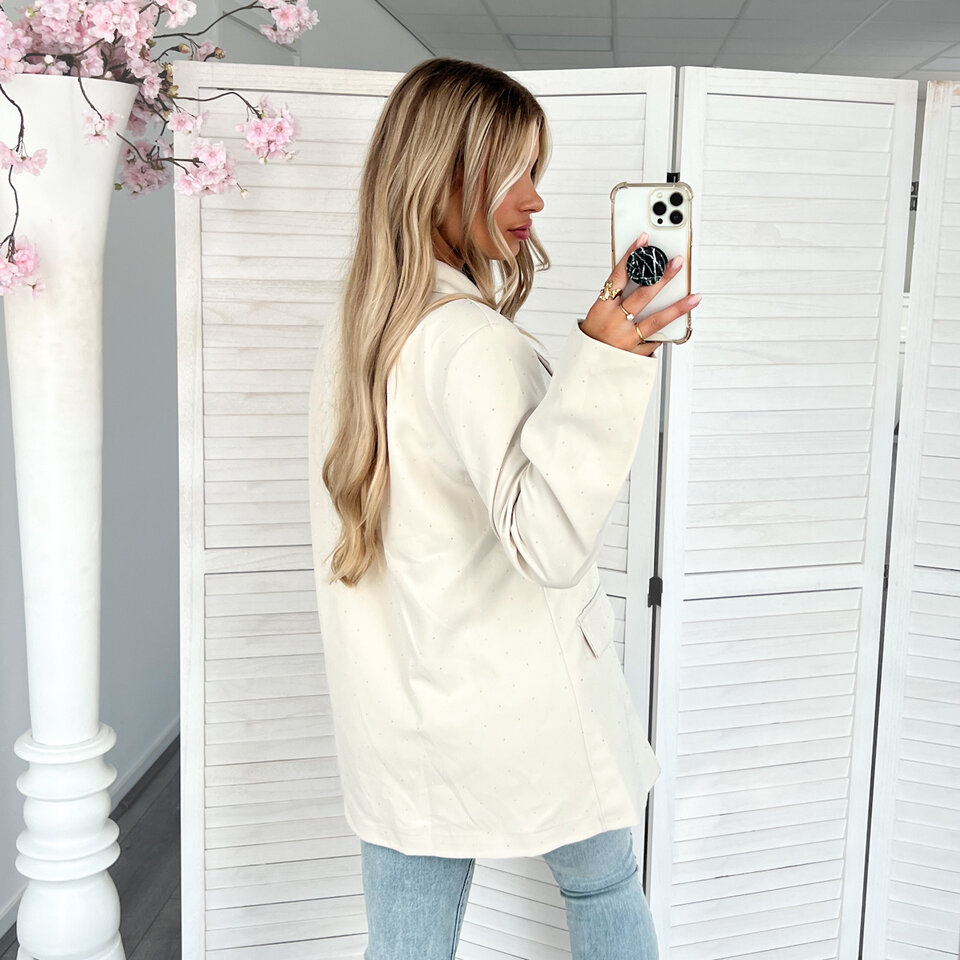 Diamantjes Blazer Beige