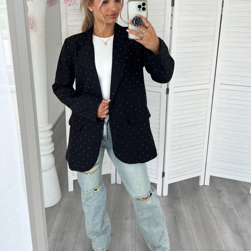 Diamantjes Blazer Zwart