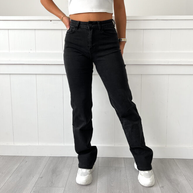 Joann Long Straight Jeans Zwart