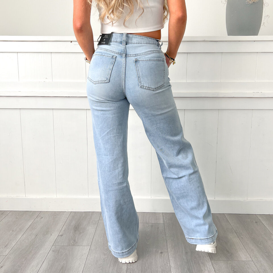 Anna Dad Fit Jeans Blauw
