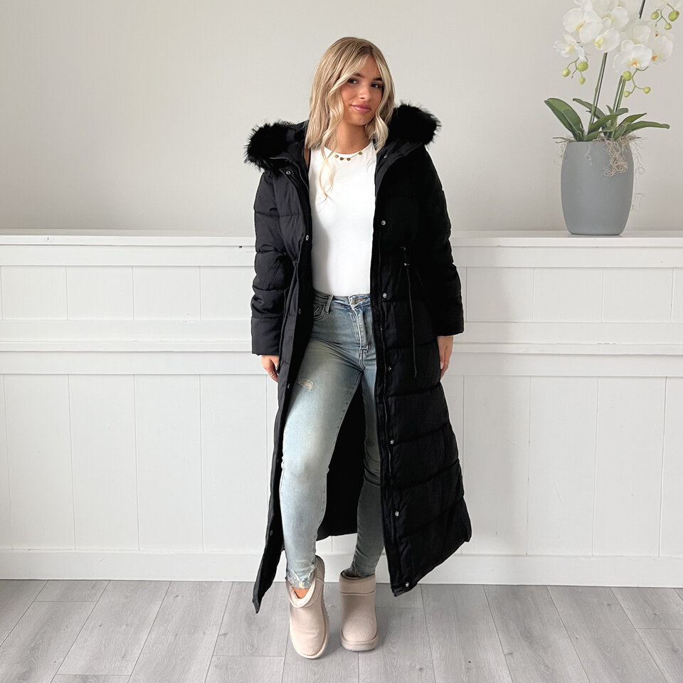 Jessie Winterjas Lang Zwart