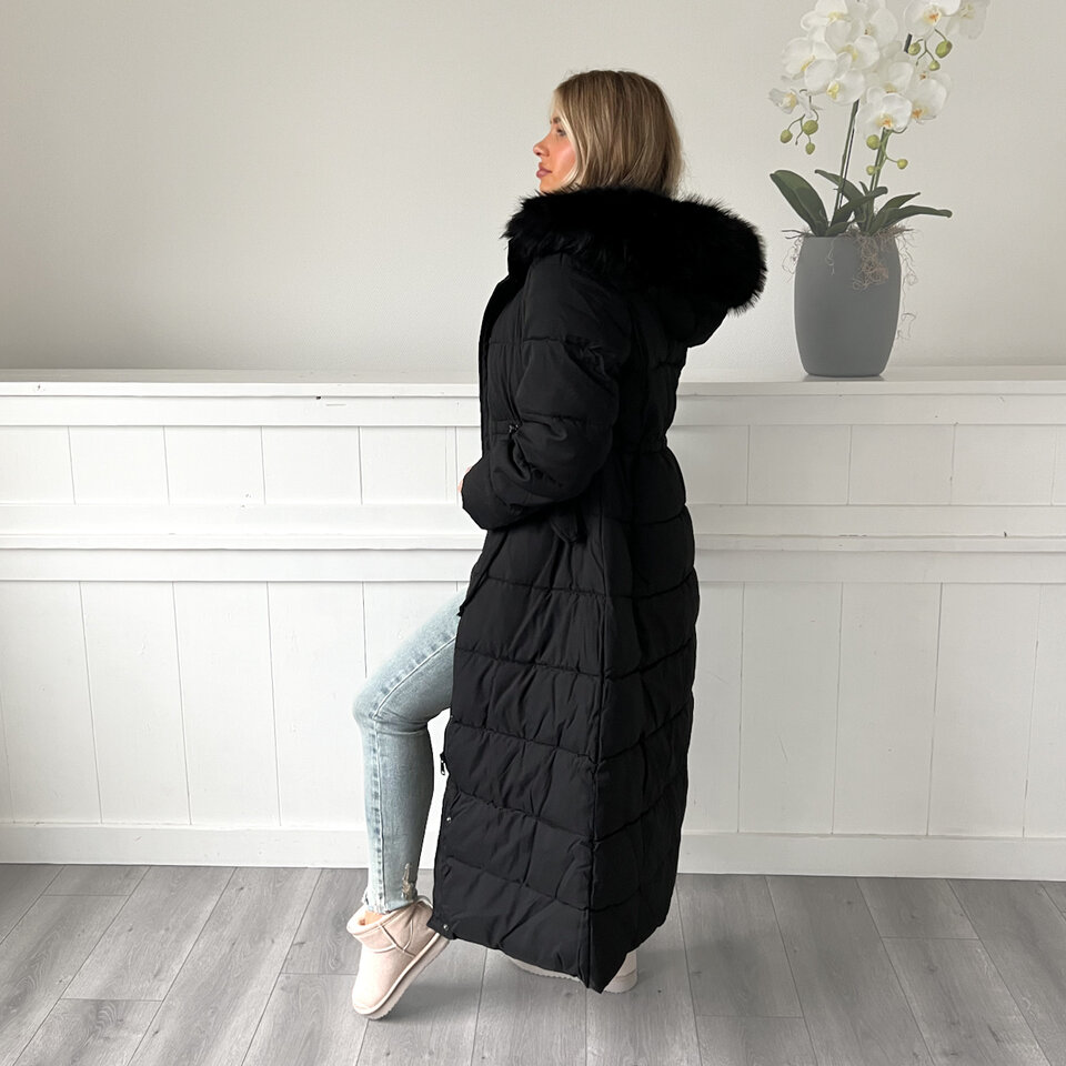 Jessie Winterjas Lang Zwart