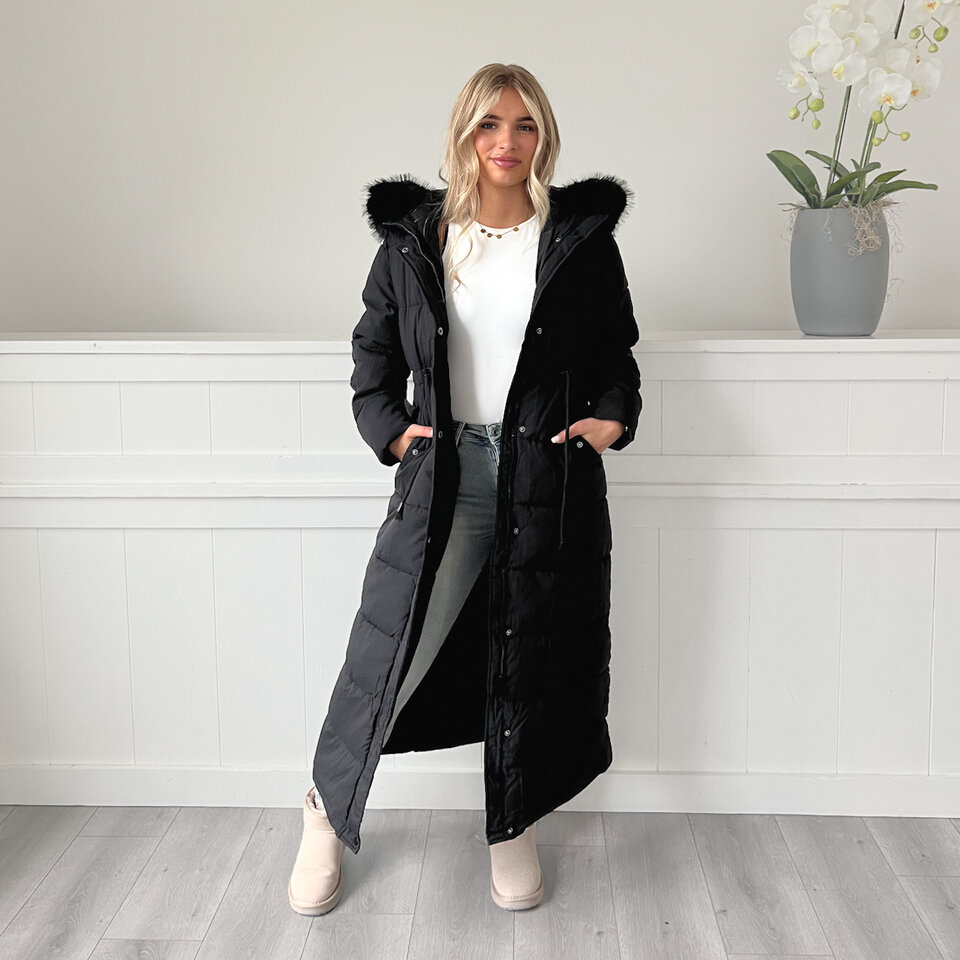 Jessie Winterjas Lang Zwart