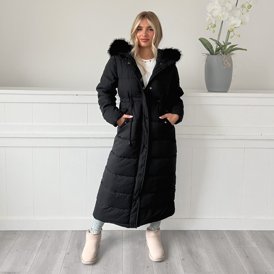 Jessie Winterjas Lang Zwart