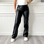 Straight Leatherlook Broek Zwart