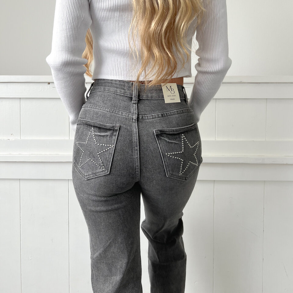 STER Wide Leg Jeans Grijs